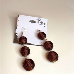 New Bay Brown Drop Pierced Earrings